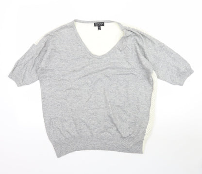 Womens UK Size 10 Topshop Grey Basic Blouse
