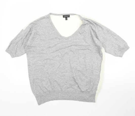 Womens UK Size 10 Topshop Grey Basic Blouse