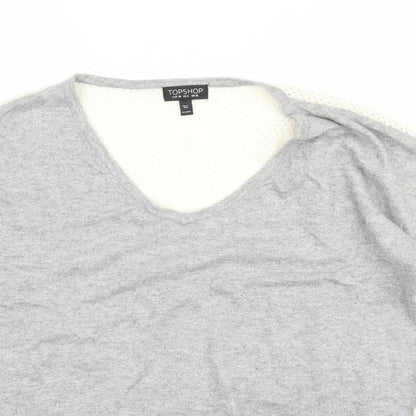 Womens UK Size 10 Topshop Grey Basic Blouse