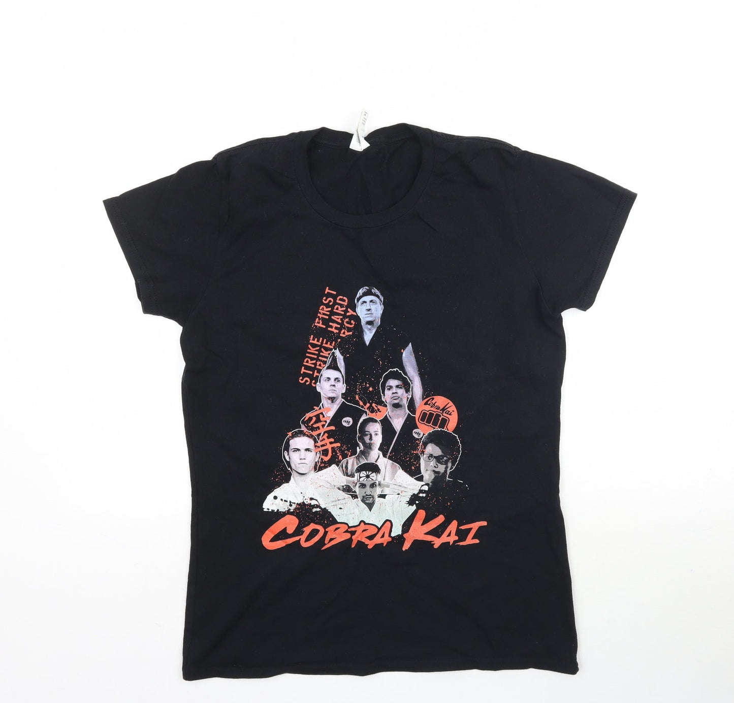 Womens UK Size M Gildan Black Basic T-Shirt