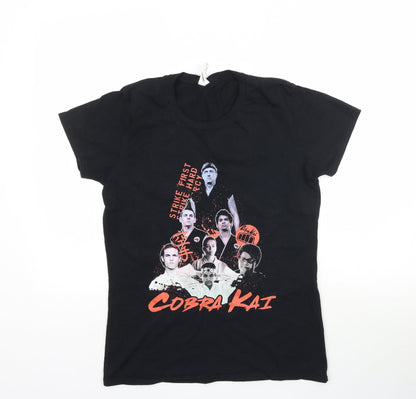 Womens UK Size M Gildan Black Basic T-Shirt