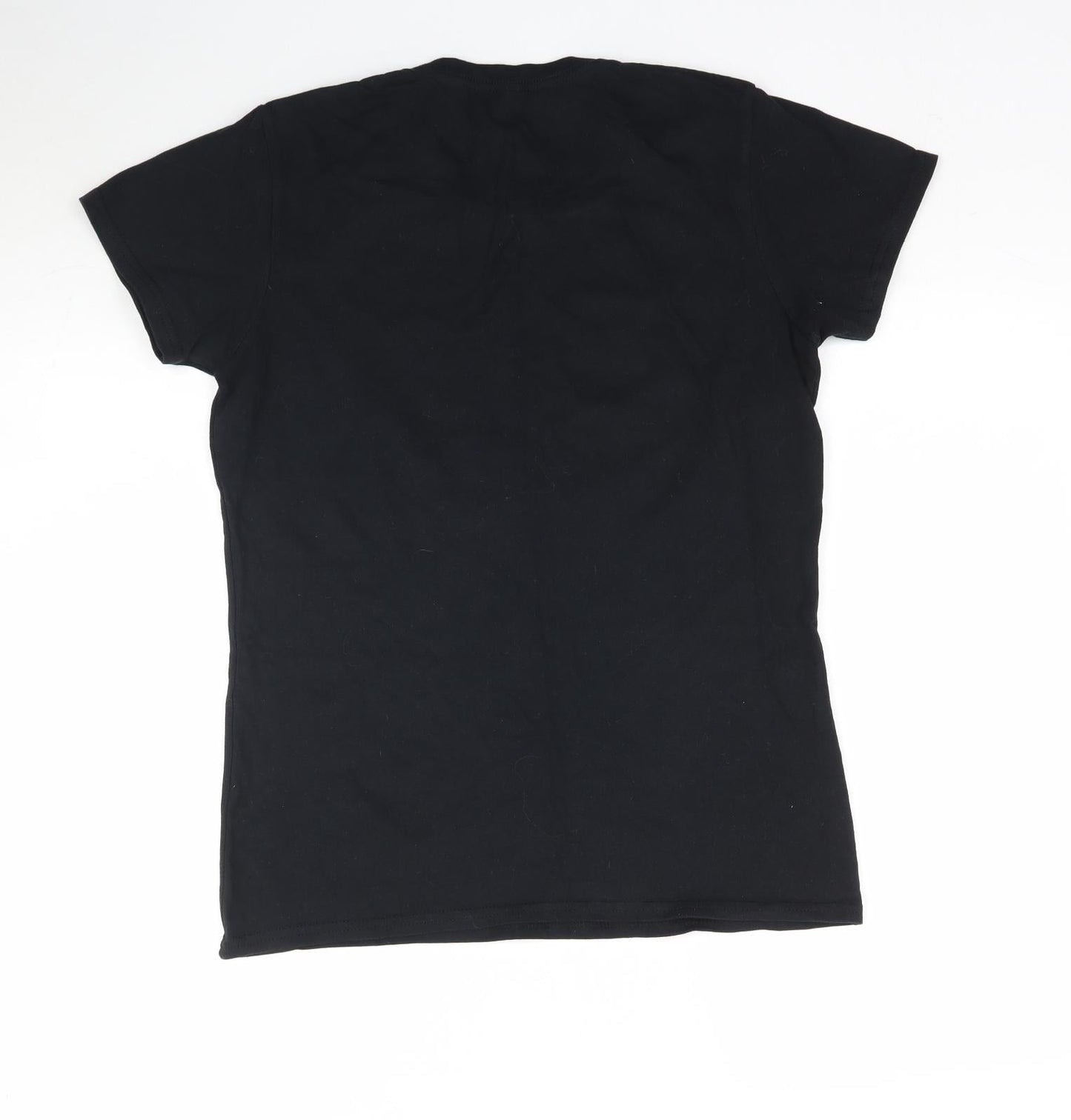 Womens UK Size M Gildan Black Basic T-Shirt