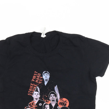 Womens UK Size M Gildan Black Basic T-Shirt