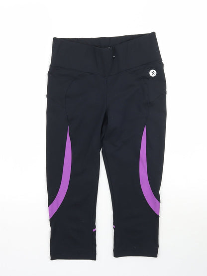Jenni Falconer Womens Black   Cropped Leggings Size 8 L18 in