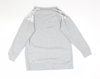 Peacocks Womens Grey   Pullover Sweatshirt Size 10  - Take Me To The Weekend