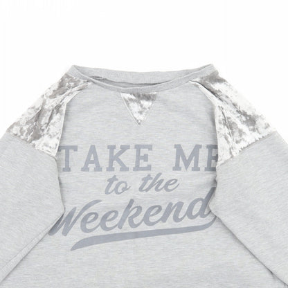 Peacocks Womens Grey   Pullover Sweatshirt Size 10  - Take Me To The Weekend