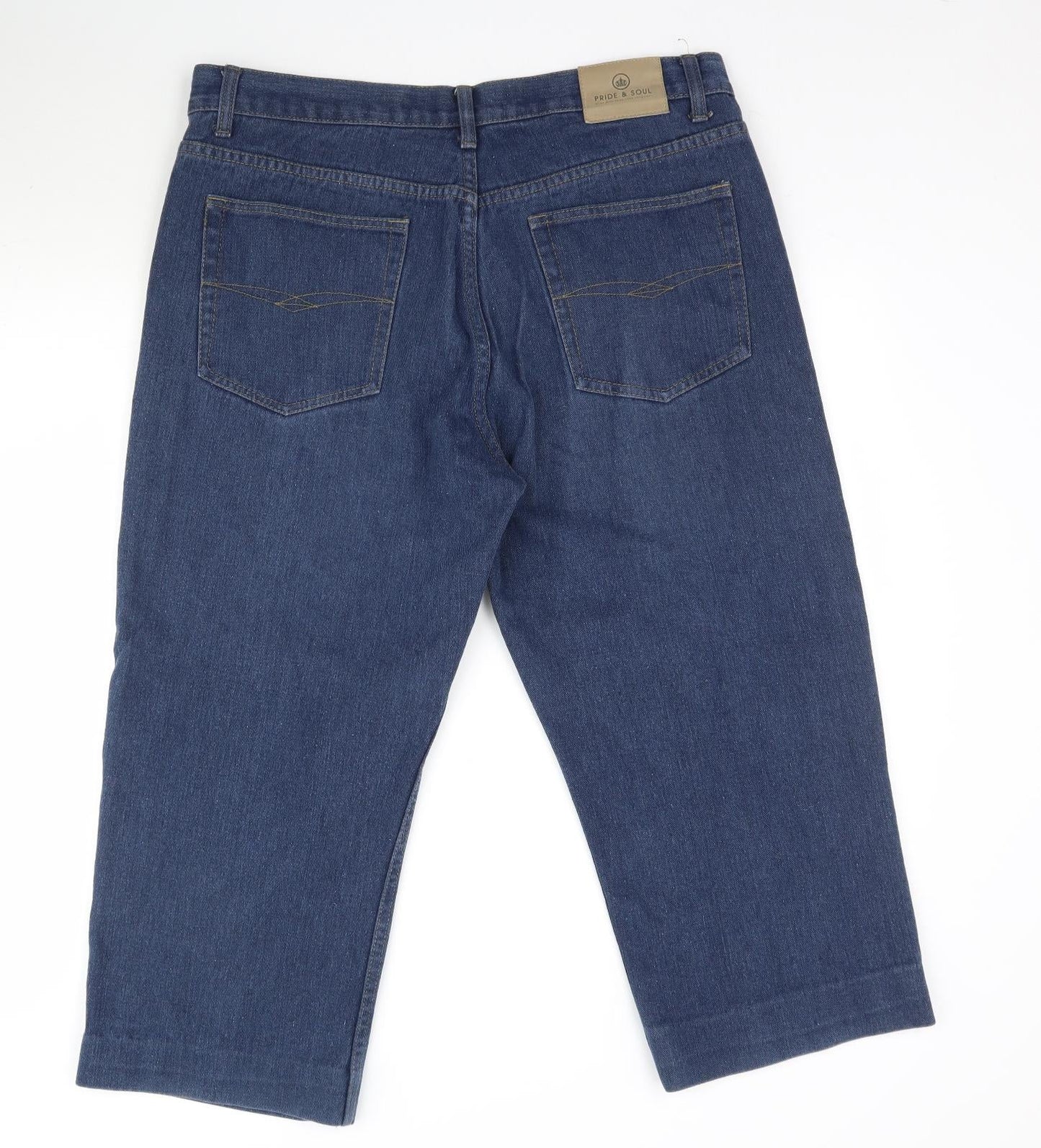 Pride & Soul Womens Blue  Denim Straight Jeans Size 38 in L22 in
