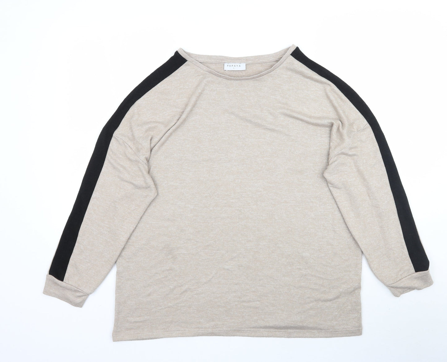 Womens UK Size L Papaya Beige Pullover Jumper