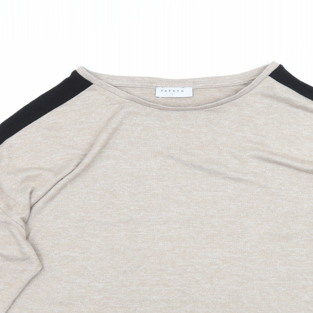 Womens UK Size L Papaya Beige Pullover Jumper