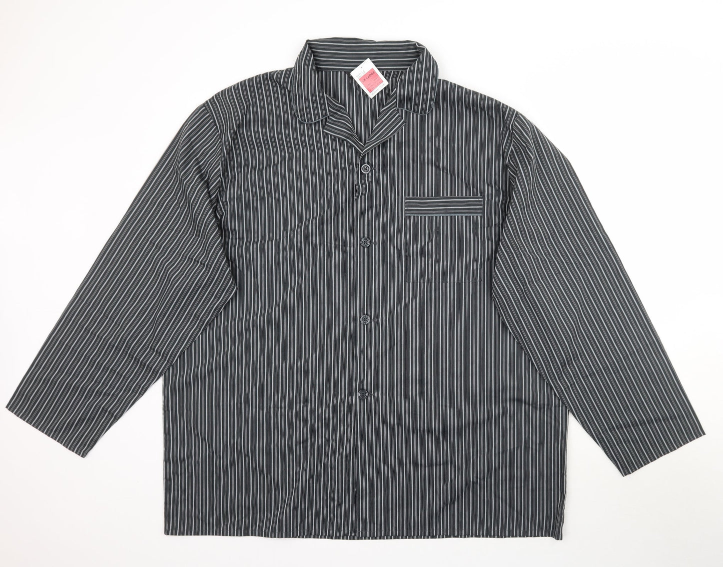 Mens UK Size 2XL Marks and Spencer Grey  Button-Up Long Sleeve Casual Shirt