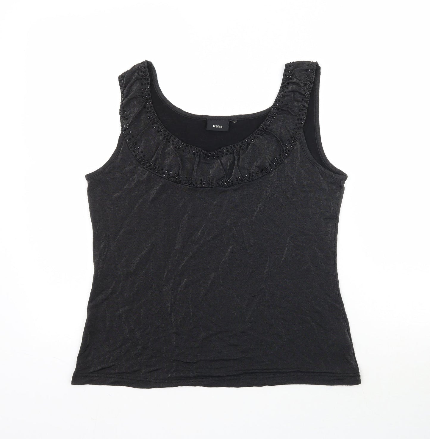 fransa Womens Black   Basic Tank Size L