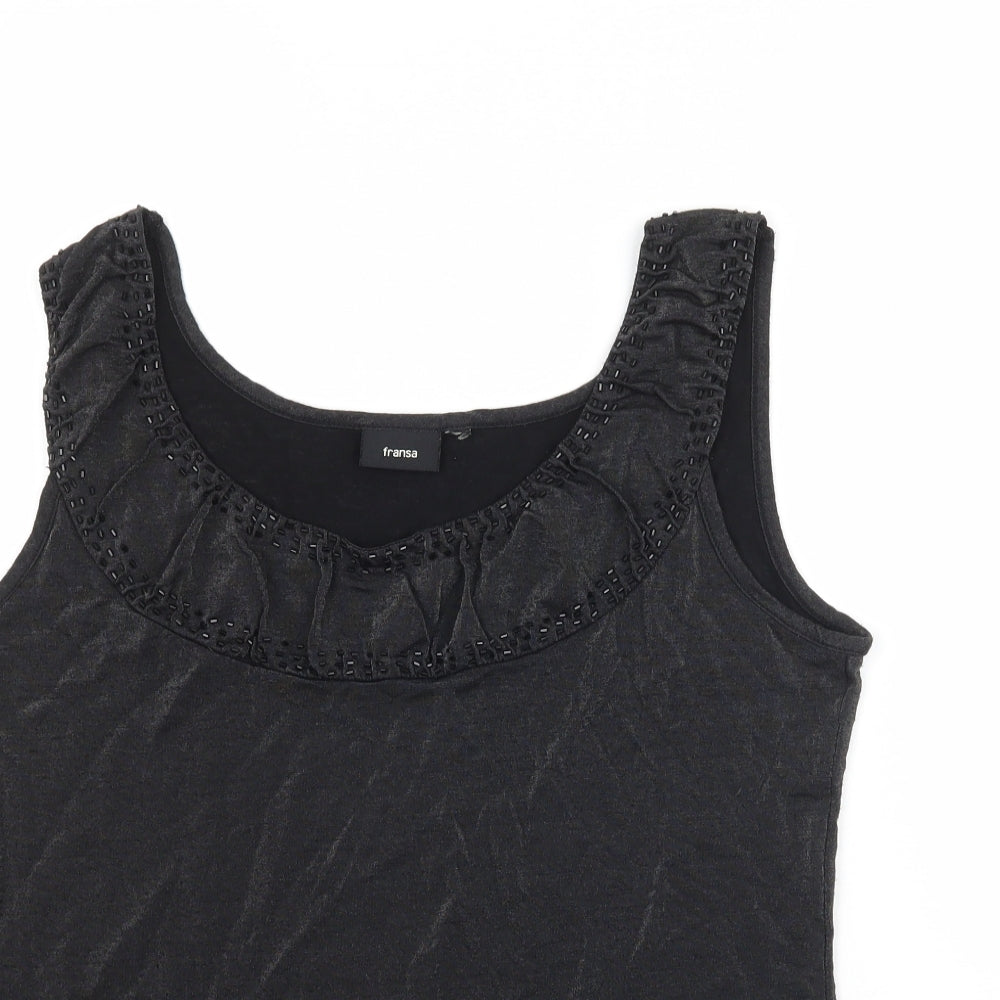 fransa Womens Black   Basic Tank Size L
