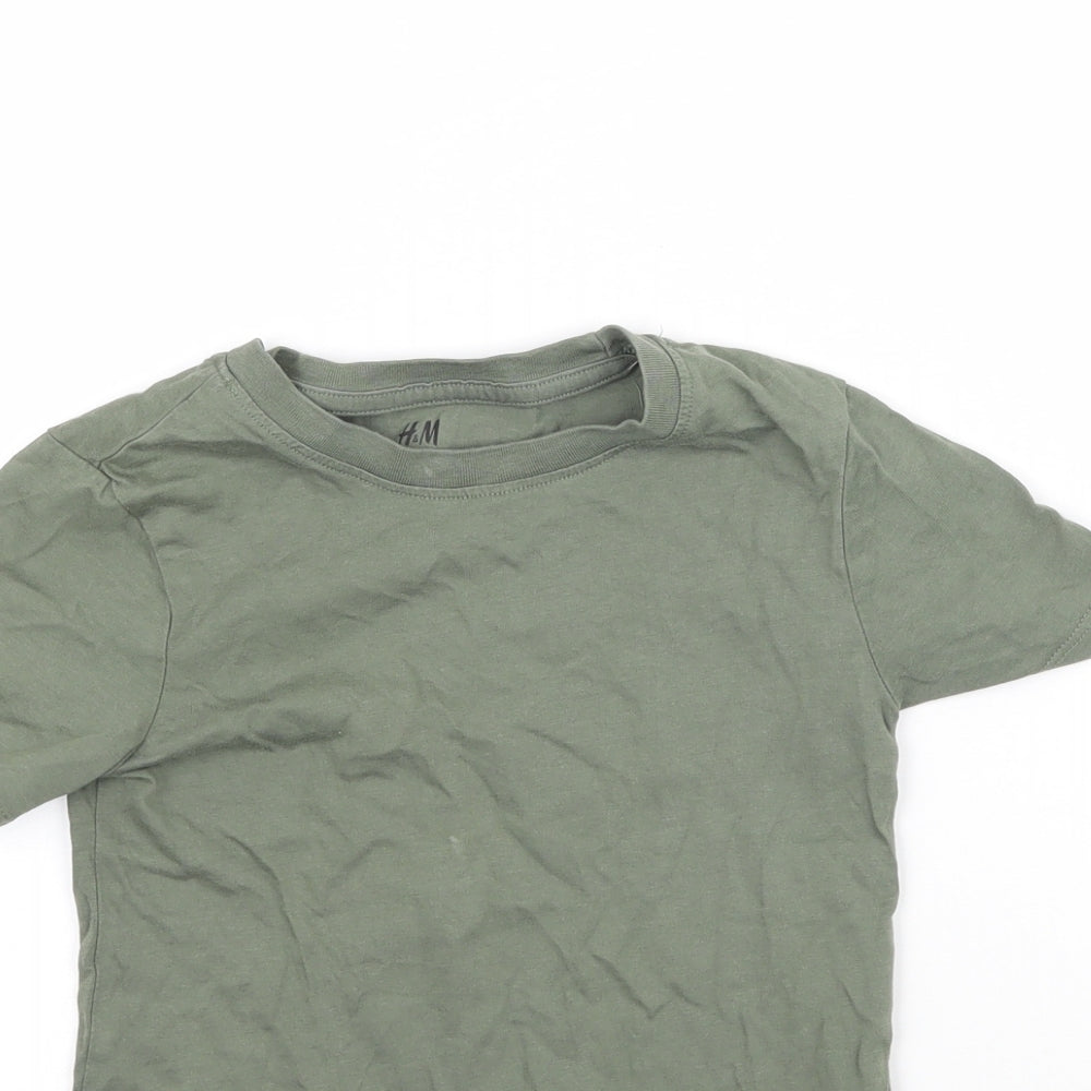 H&M Boys Green   Basic T-Shirt Size 5-6 Years