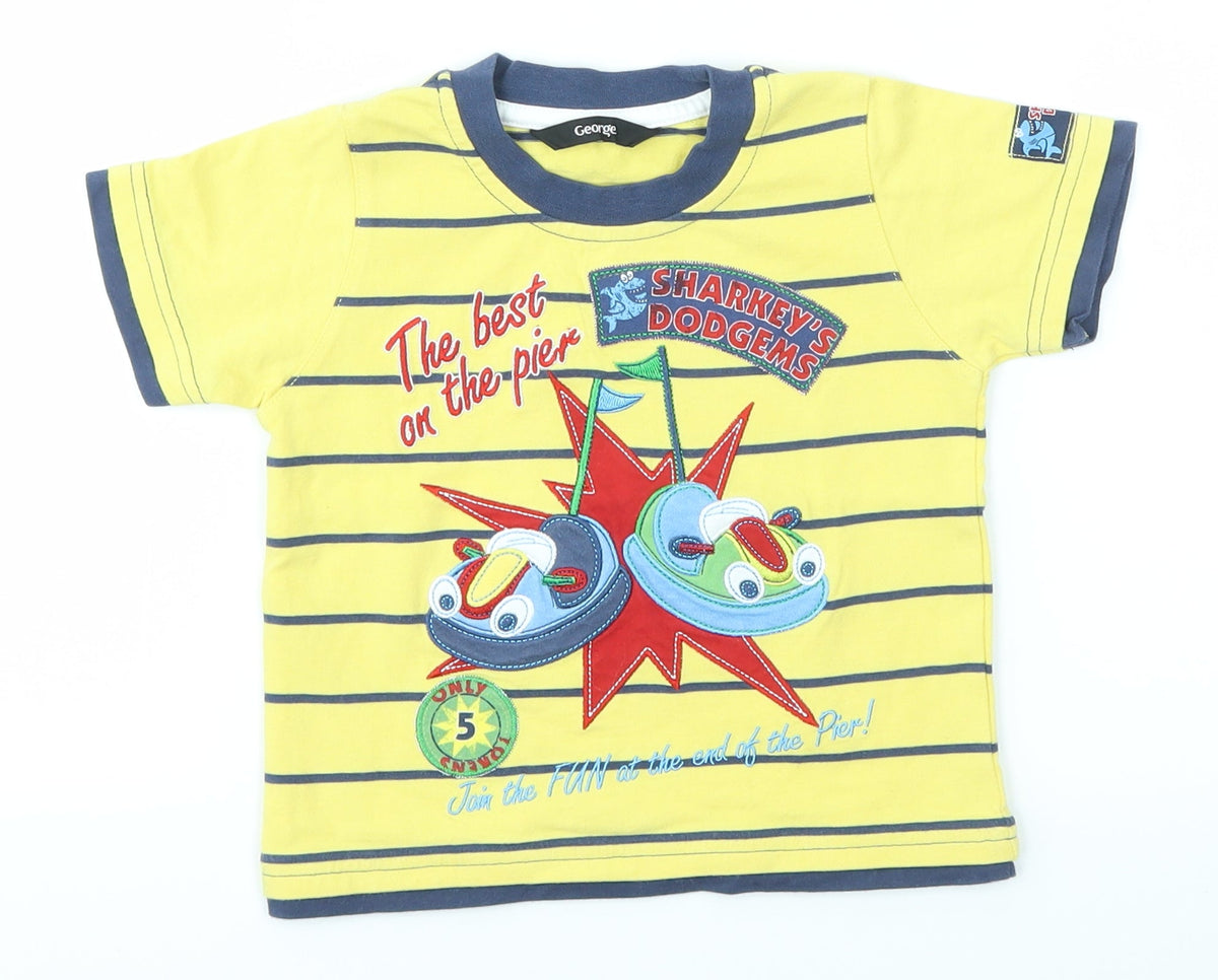 George Baby Multicoloured Striped  Basic T-Shirt Size 12-18 Months
