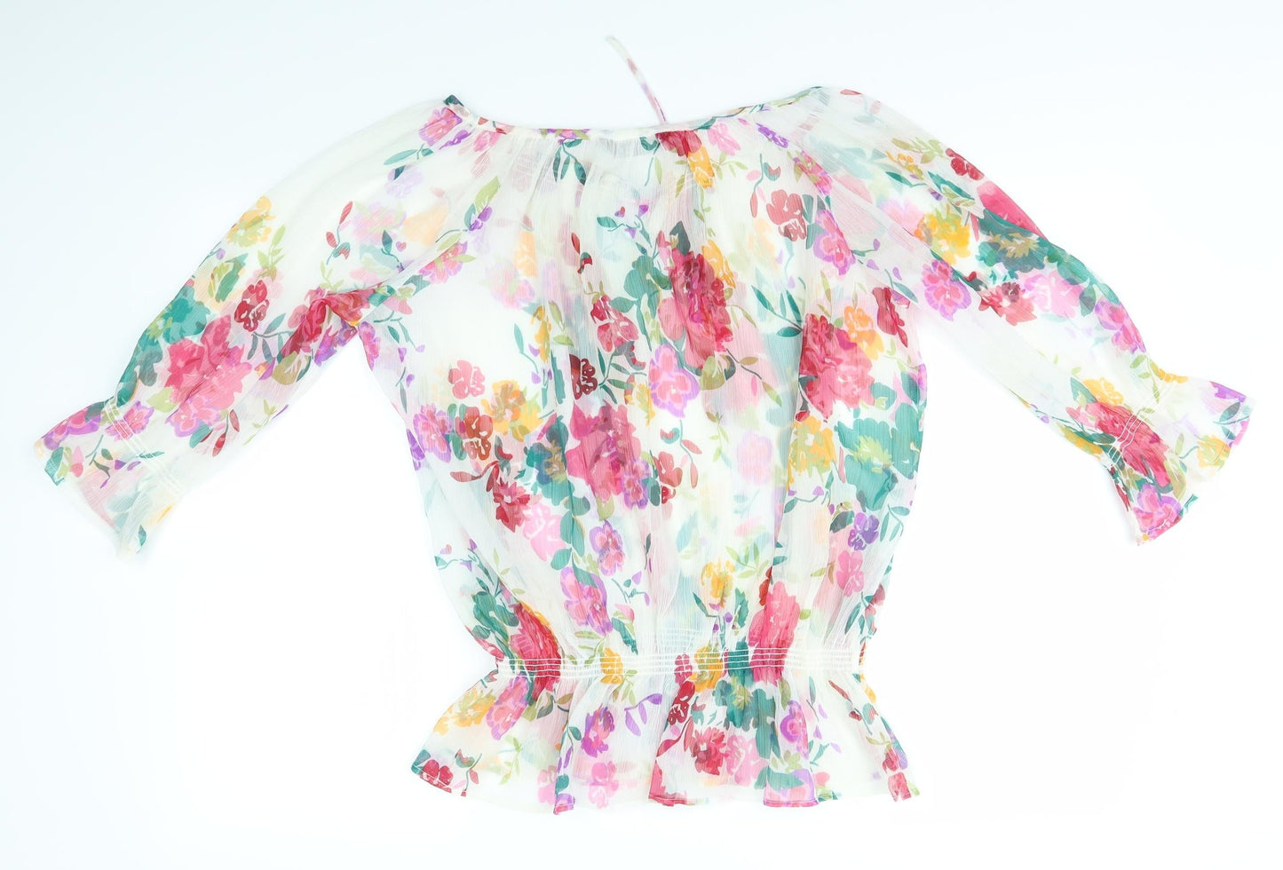 Womens UK Size 12 BM Multicoloured Basic Blouse