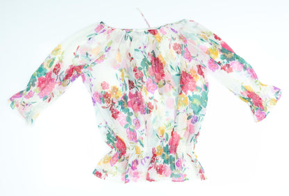 Womens UK Size 12 BM Multicoloured Basic Blouse
