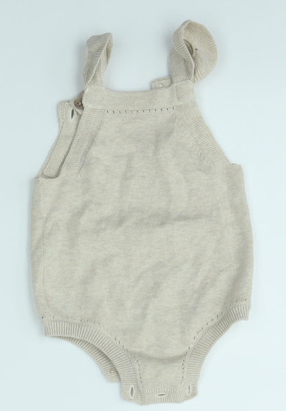 TU Baby Beige   Dungaree One-Piece Size 0-3 Months