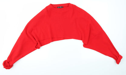 Womens UK Size S REBELLIOUS Red Pullover Jumper