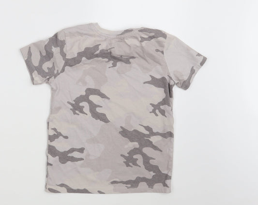 George Boys Beige Camouflage  Basic T-Shirt Size 7-8 Years