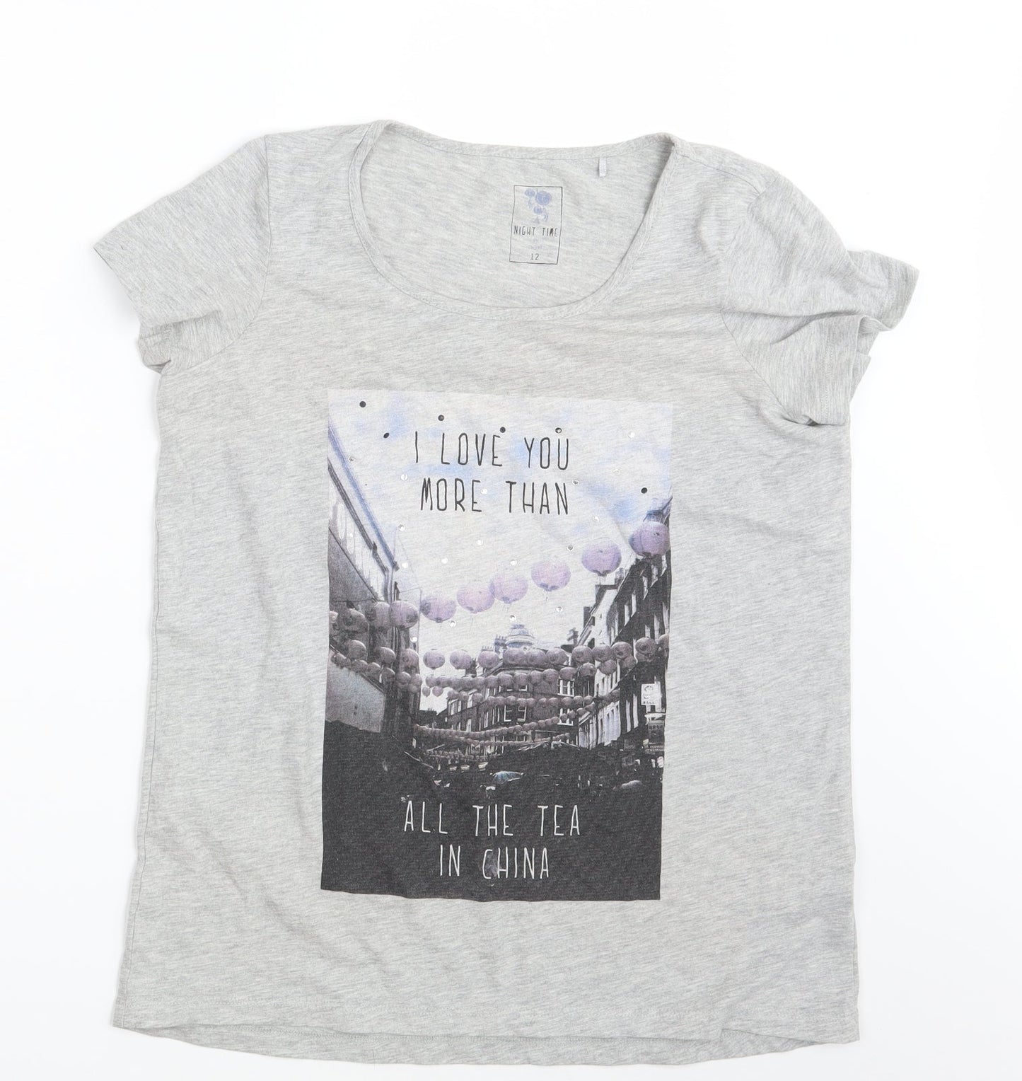 Womens UK Size 12 NEXT Grey Basic T-Shirt
