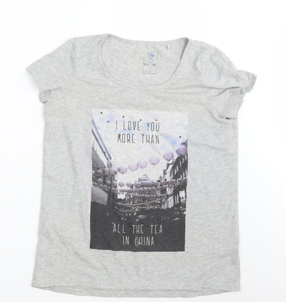 Womens UK Size 12 NEXT Grey Basic T-Shirt