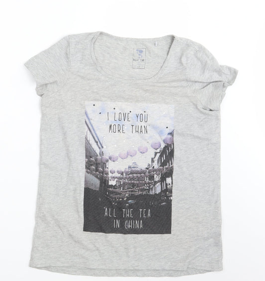 Womens UK Size 12 NEXT Grey Basic T-Shirt