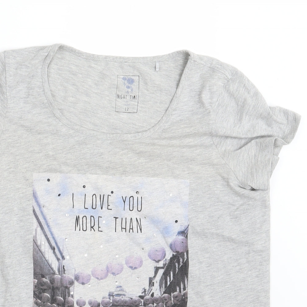 Womens UK Size 12 NEXT Grey Basic T-Shirt