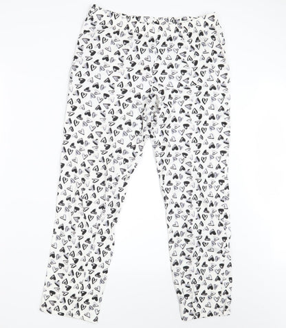 Womens UK Size M NEXT Regular Fit Sweatpants White Trousers
