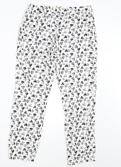 Womens UK Size M NEXT Regular Fit Sweatpants White Trousers