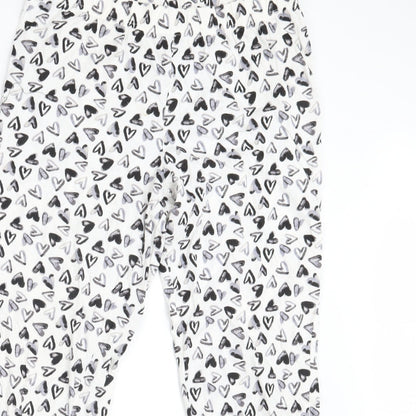 Womens UK Size M NEXT Regular Fit Sweatpants White Trousers