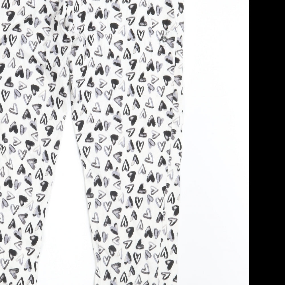 Womens UK Size M NEXT Regular Fit Sweatpants White Trousers