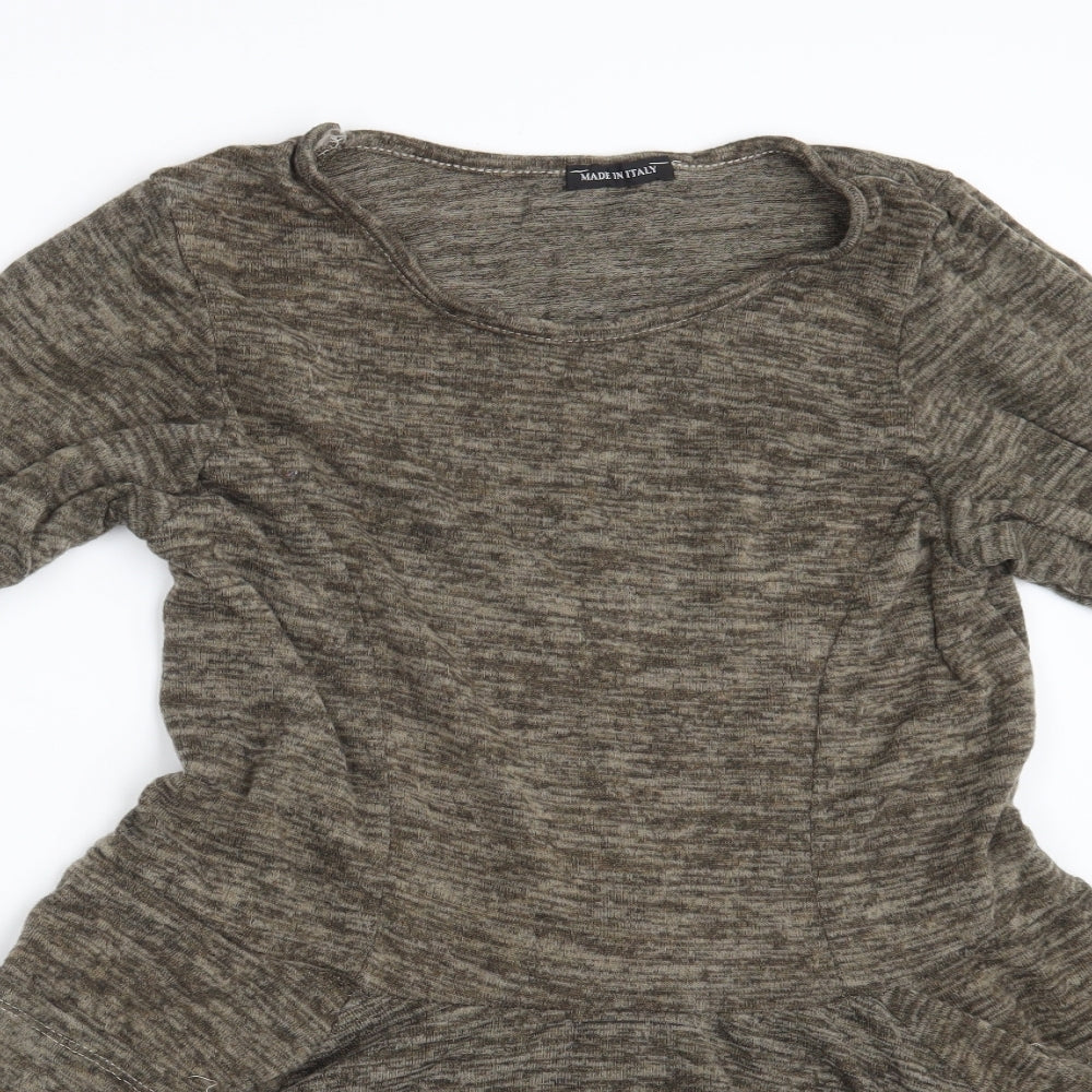 Made in Italy Womens Brown   T-Shirt Dress  One Size