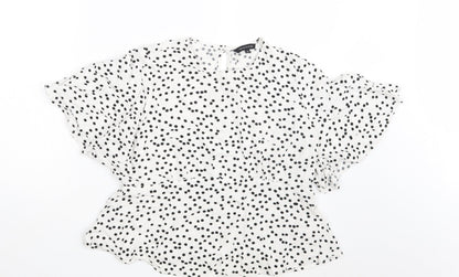 Womens UK Size 14 Peacocks White Basic Blouse