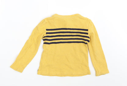 George Boys Yellow Striped Knit Pullover Jumper Size 4 Years