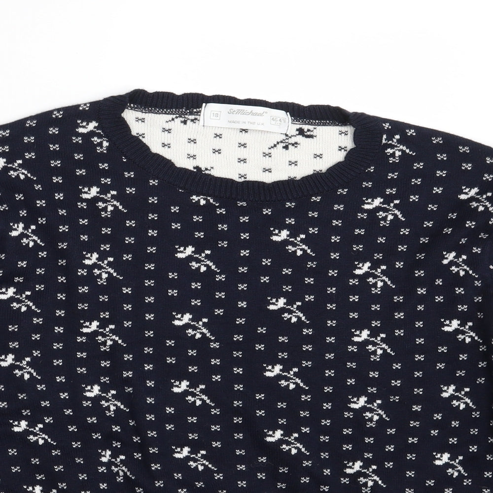 Womens UK Size 18 M&S Blue Pullover Jumper