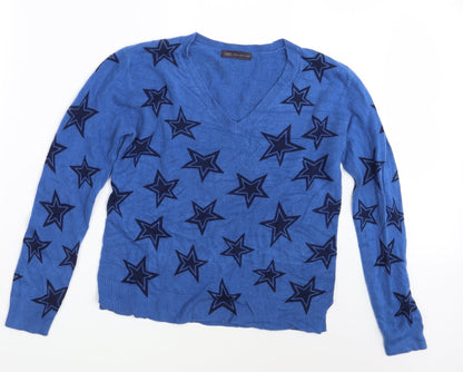 Additional front view of Marks & Spencer women’s blue pullover sweatshirt, size UK 14