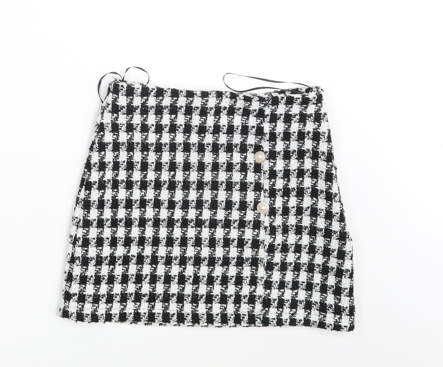 SheIn Womens Black Check  Mini Skirt Size XS