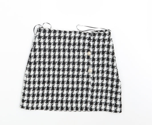 SheIn Womens Black Check  Mini Skirt Size XS