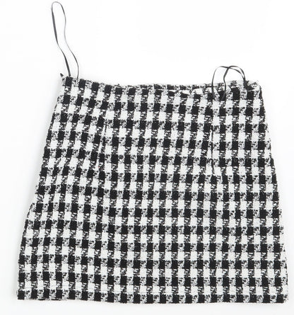 SheIn Womens Black Check  Mini Skirt Size XS