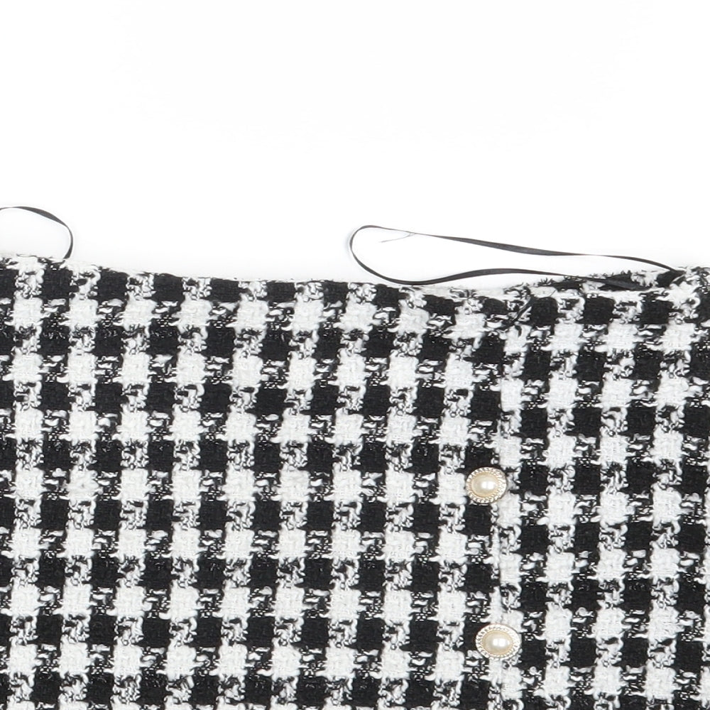 SheIn Womens Black Check  Mini Skirt Size XS