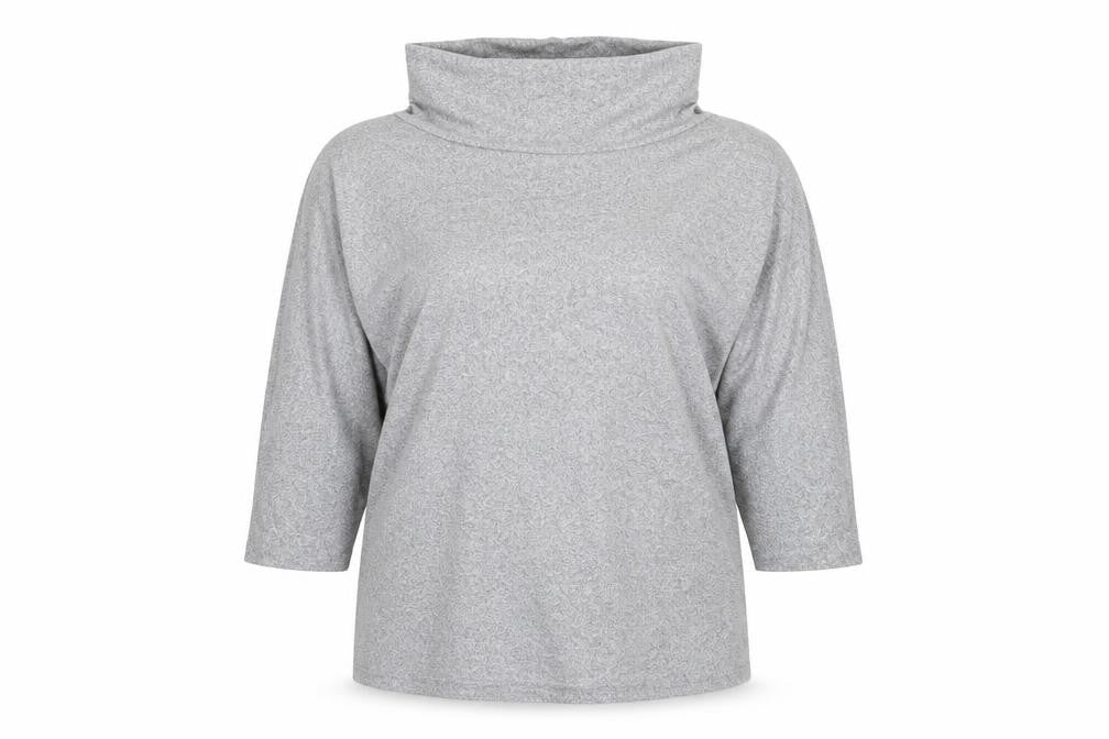 Front view of Marks & Spencer women’s grey pullover sweatshirt, size UK 14