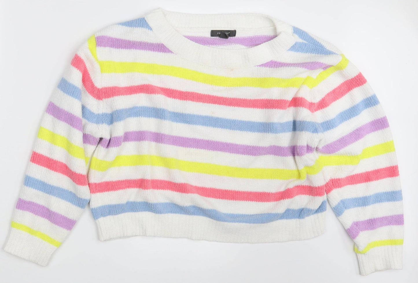 Primark Womens Multicoloured Striped  Pullover Jumper Size 10  - Cropped