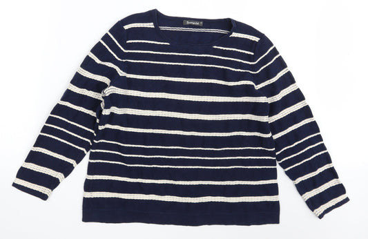 Womens UK Size M Bonmarché Blue Pullover Jumper