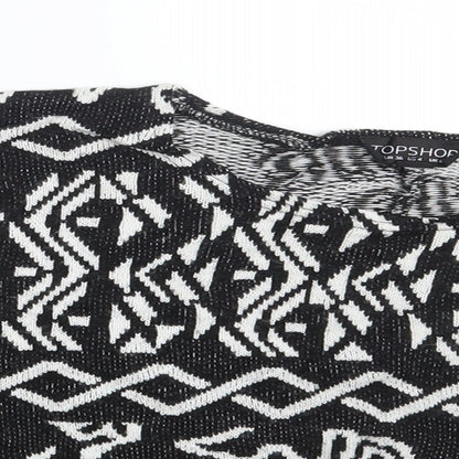 tOPSH Womens Black Argyle/Diamond  Pullover Jumper Size 8