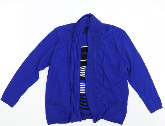 Envy Womens Blue Striped  Pullover Jumper Size L