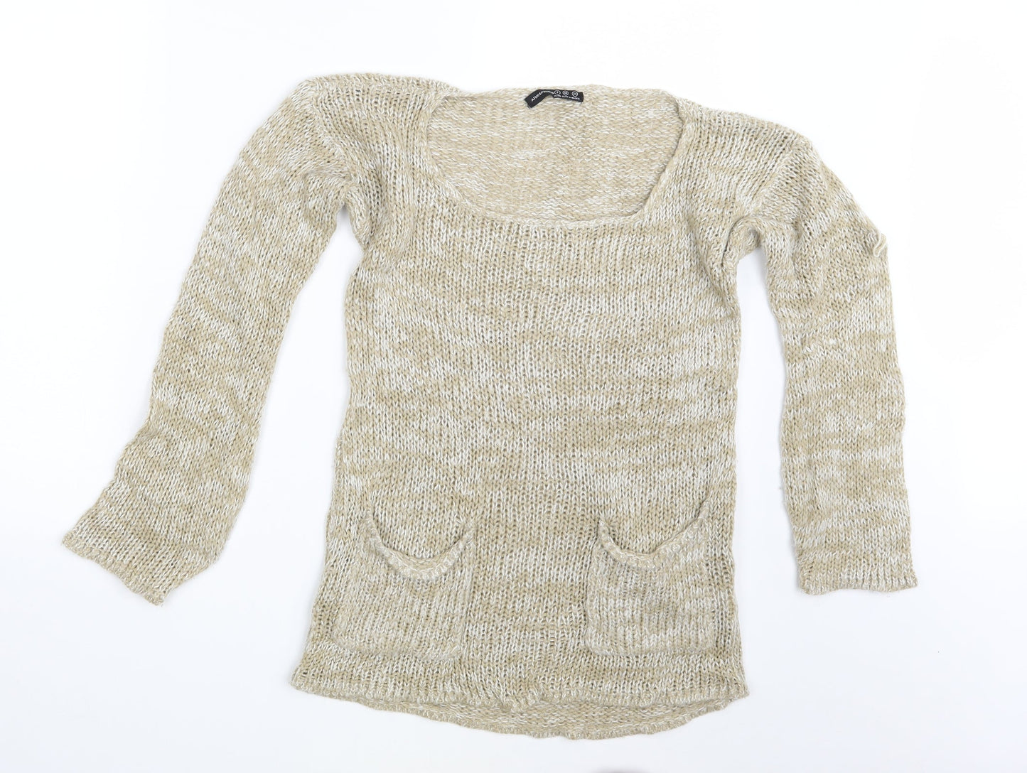 Womens UK Size 8 Atmosphere Beige Pullover Jumper