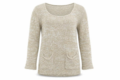 Front view of Atmosphere women’s beige jumper, size UK 8