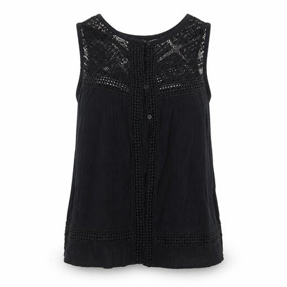 Womens UK Size 8 Ribbon Black Basic Button-Up