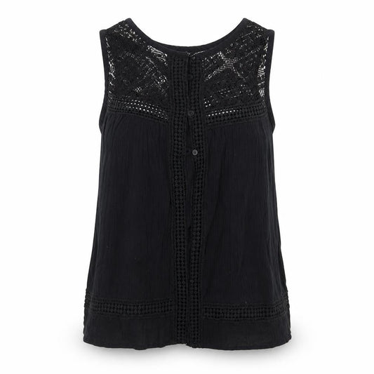Front view of Ribbon women’s black basic button-up, size UK 8