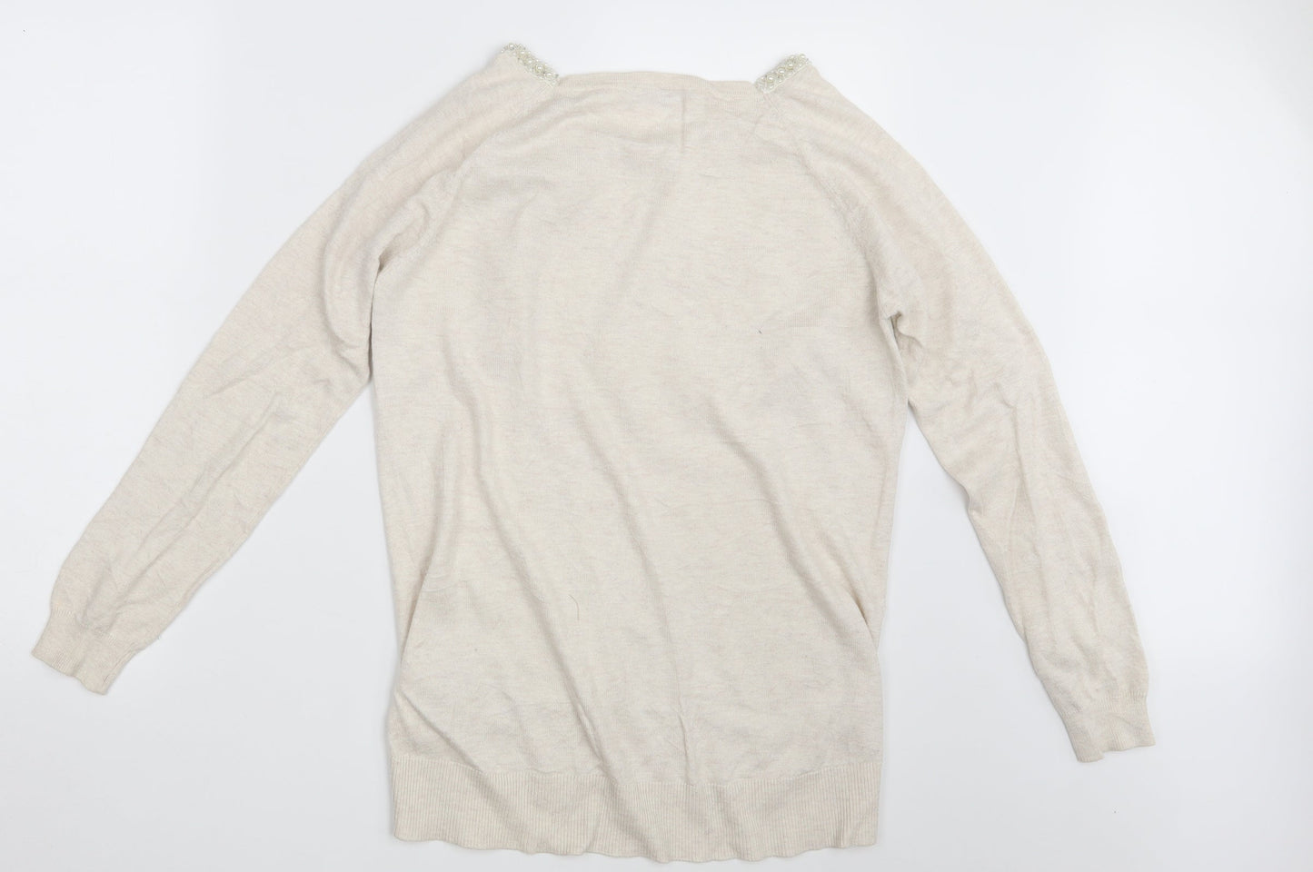 Womens UK Size S Oasis Beige Pullover Jumper